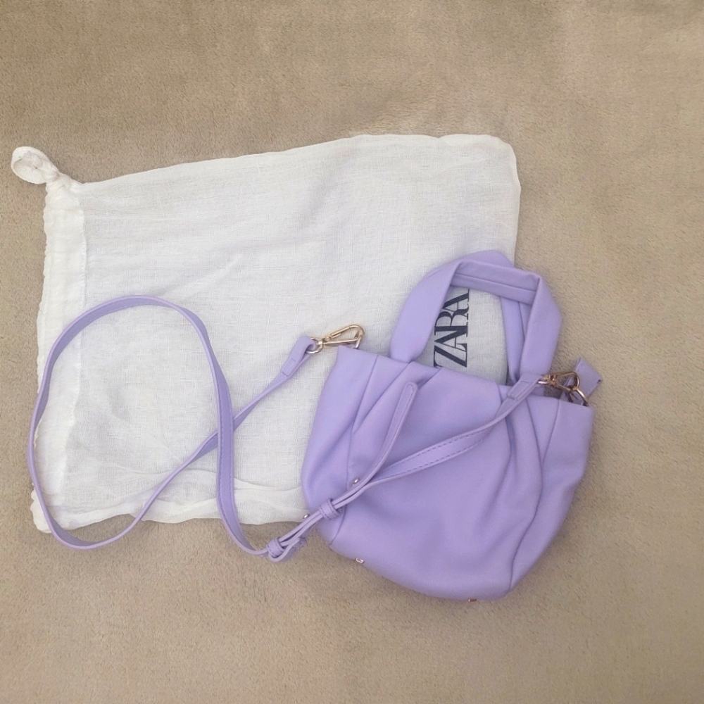 Zara Lilac Lightweight Crossbody Bag/Handbag NWOT